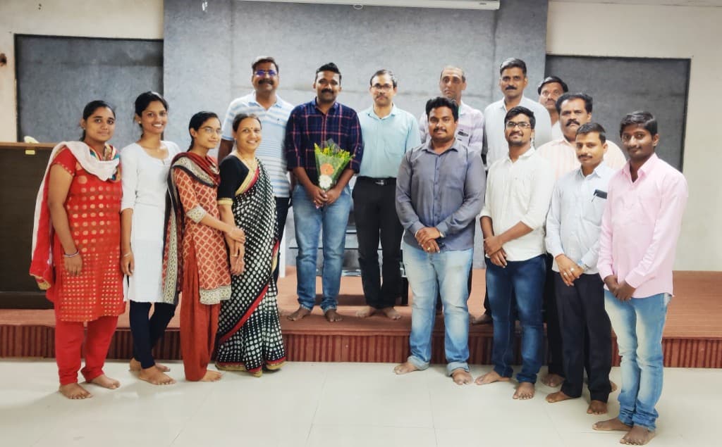 Students and dignitaries on stage — Shree Janai Pratishthan, Latur