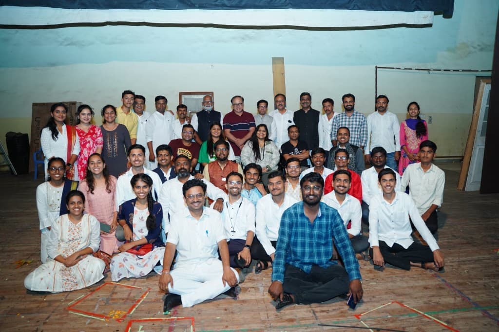 Scholarship distribution — students with Janai Pratishthan, Latur